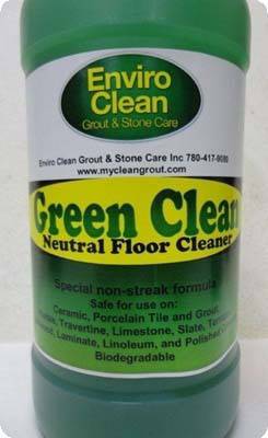 Enviro Clean Green Clean neutral floor cleaner for deep cleaning of stone and grout.
